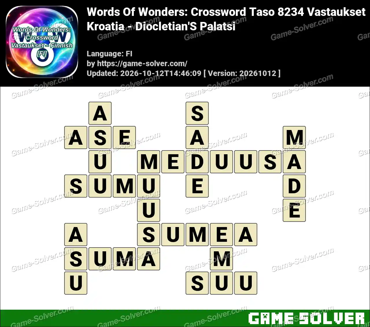 Words Of Wonders: Crossword Taso 8234 Vastaukset – Kroatia – Diocletian’S Palatsi